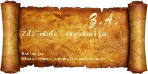 Zámbó Annabella névjegykártya